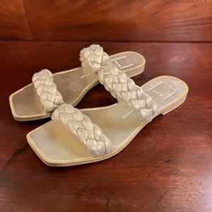 Dolce Vita gold braided slide sandals